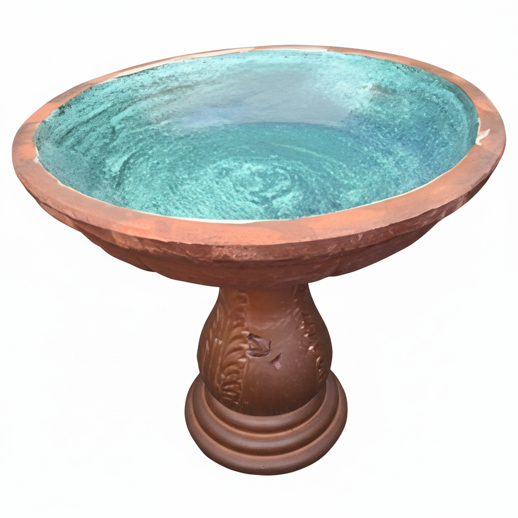 Birdbath Atlantis Green Seafoam Finish
