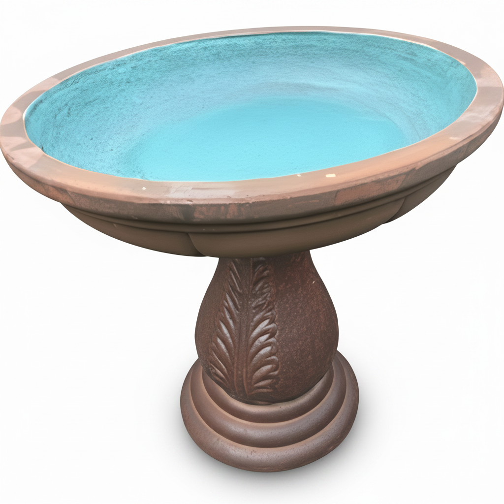 Birdbath Atlantis Green Seafoam Finish
