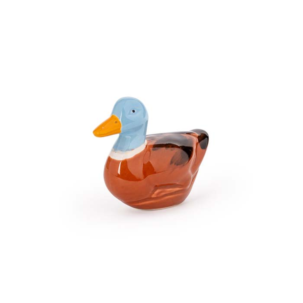 Floating Porcelain Duck Blue Head