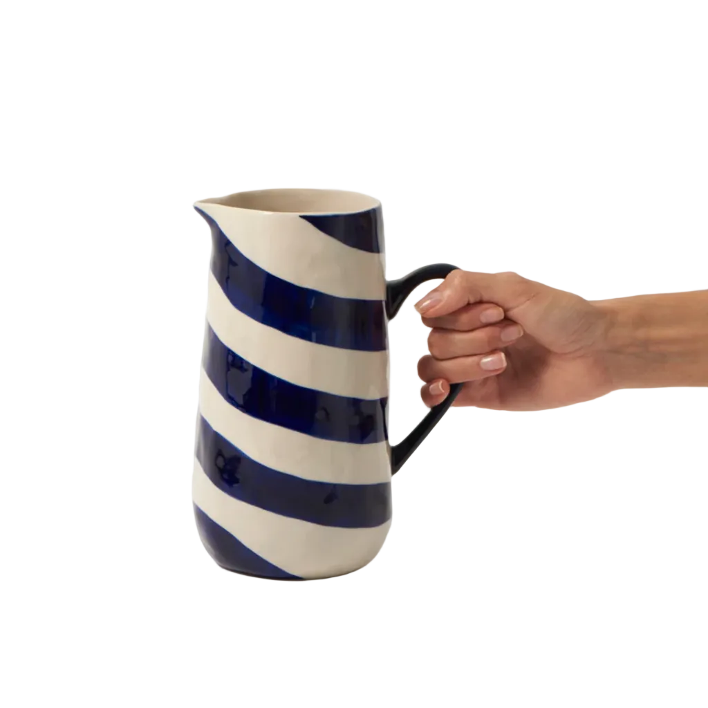 Cabana Stripe Jug Blue