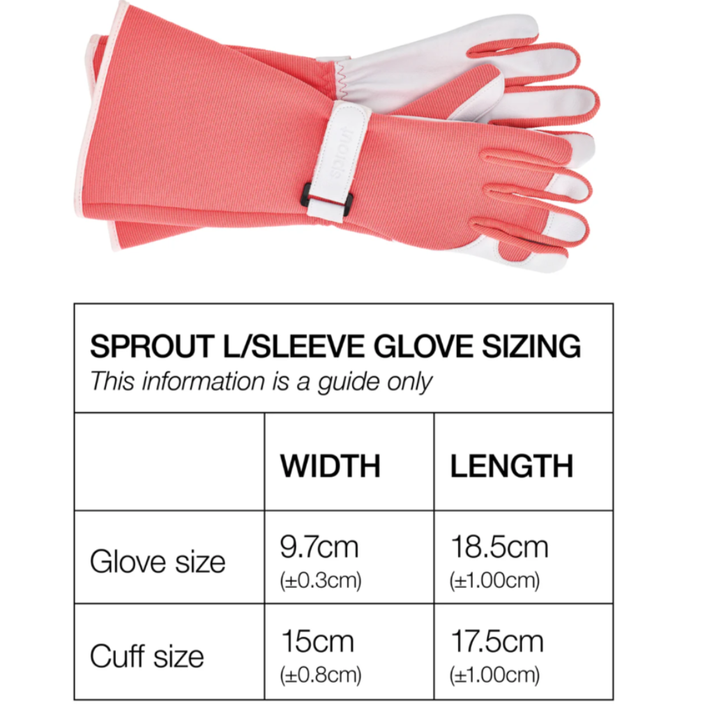 Sprout Long Sleeve Garden Gloves - Coral