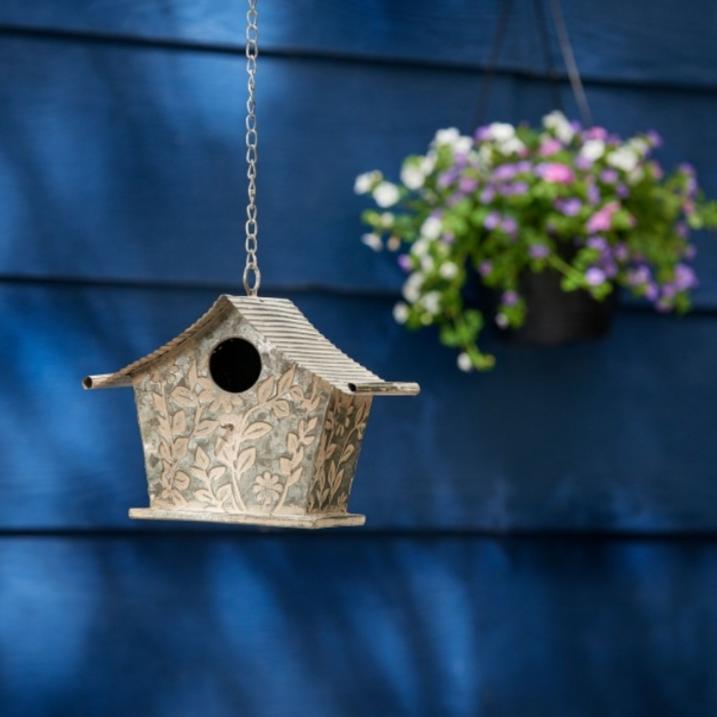 Flower Bird house Zinc