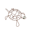 Wire Turtle planter Rust-