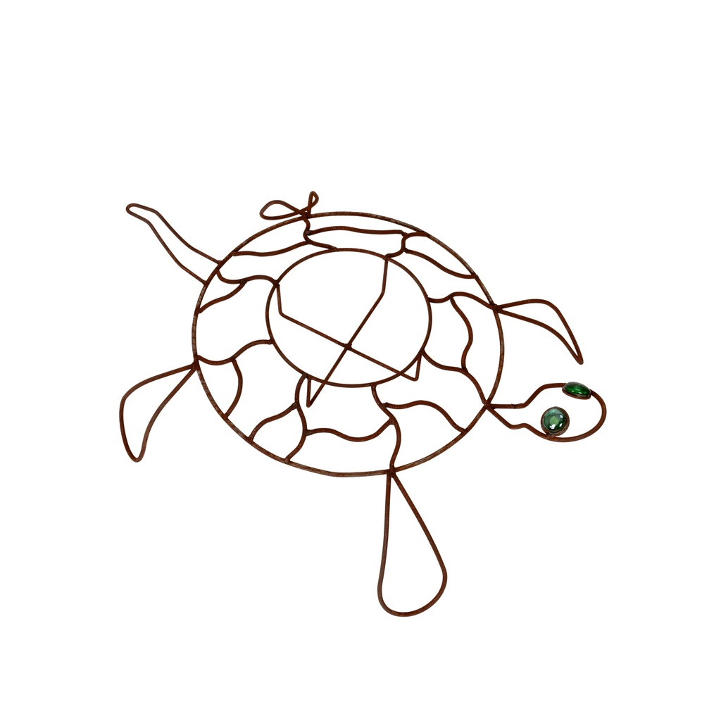 Wire Turtle planter Rust-