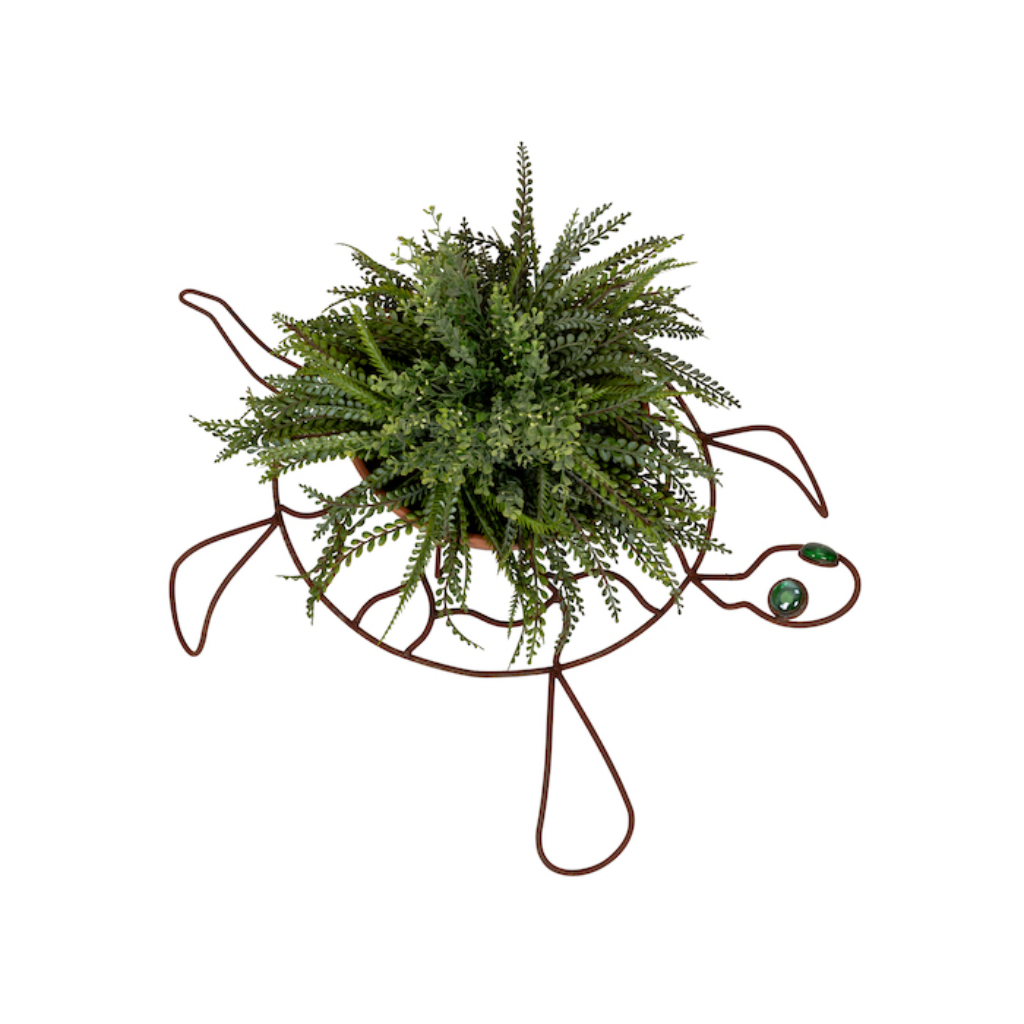 Wire Turtle planter Rust-