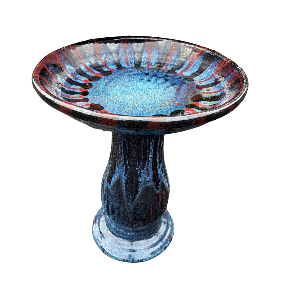 Glazed Fairywren Bird Bath | CASCADE BLUE