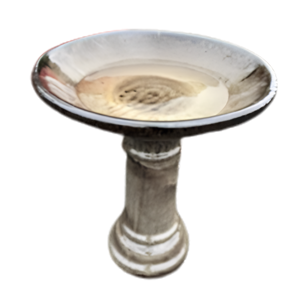 Glazed Robin Bird Bath | BARK Bowl + Base (41x44)