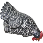Hen Sitting Black & White