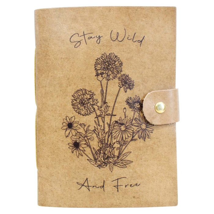 Leather N/Book Earth Flowers