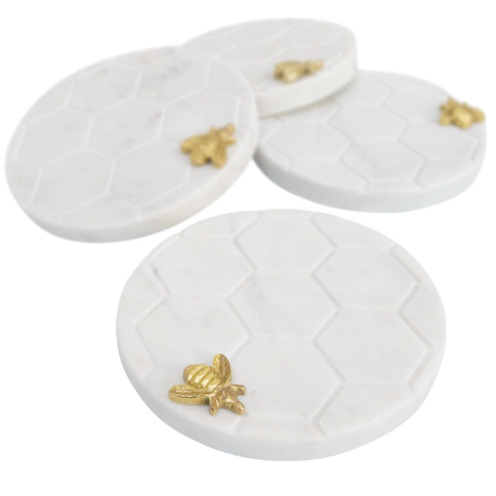 Bee Coaster Marble Honeycomb -